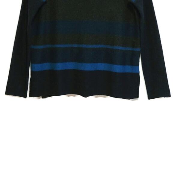 Vince Wool Cashmere Striped Boat Neck Long Sleeve Sweater Blue Gray Casual S - Picture 5 of 16